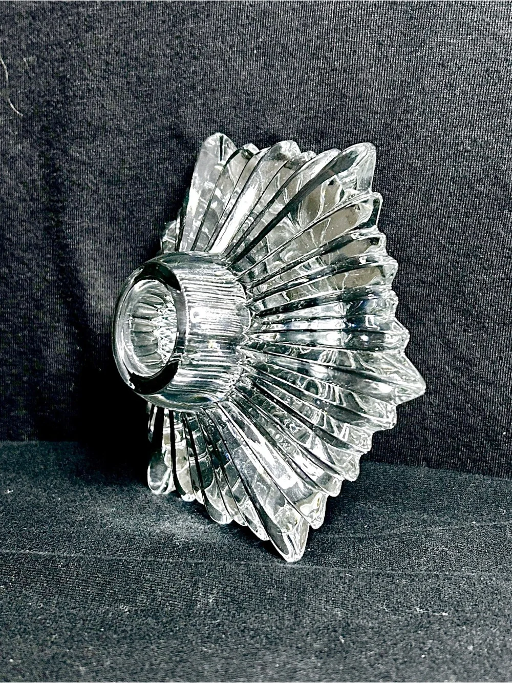 Set of Vtg Mikasa Crystal Motion Starburst Art Glass Candle Holders Austria